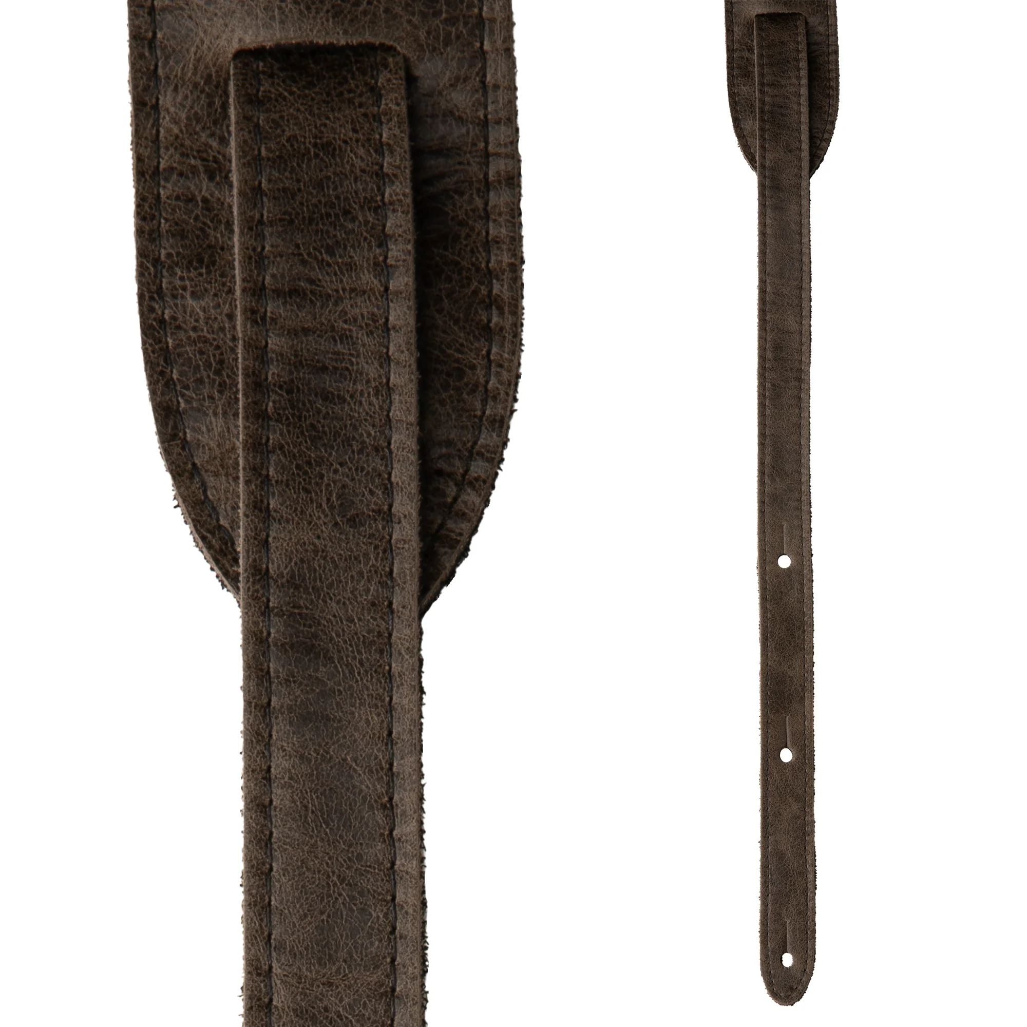 2” PRS Leather Strap, Embossed Birds, Worn Black - Image 3