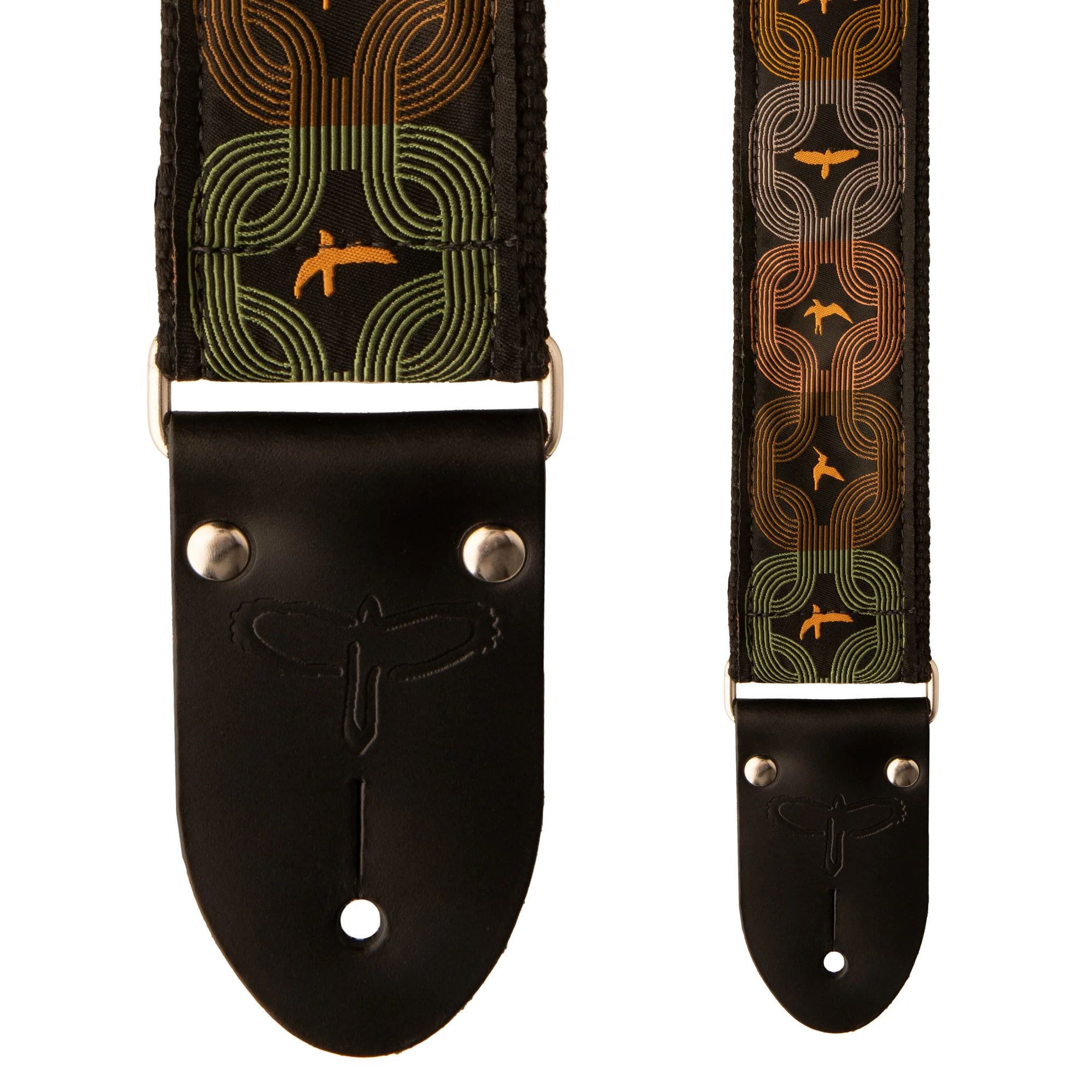 2” PRS Deluxe Retro Strap, Custom Jacquard, Orange Birds - Image 2