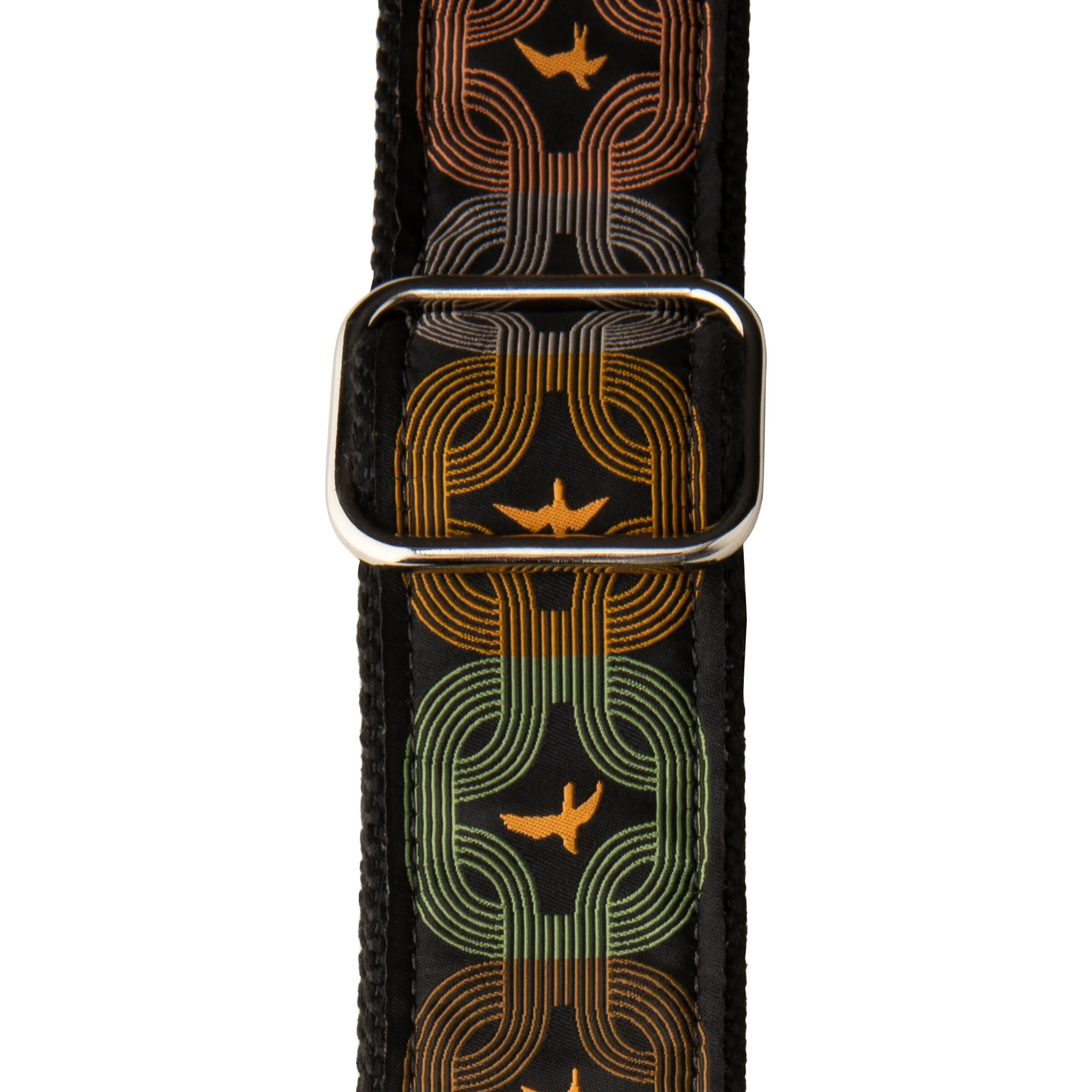 2” PRS Deluxe Retro Strap, Custom Jacquard, Orange Birds - Image 3