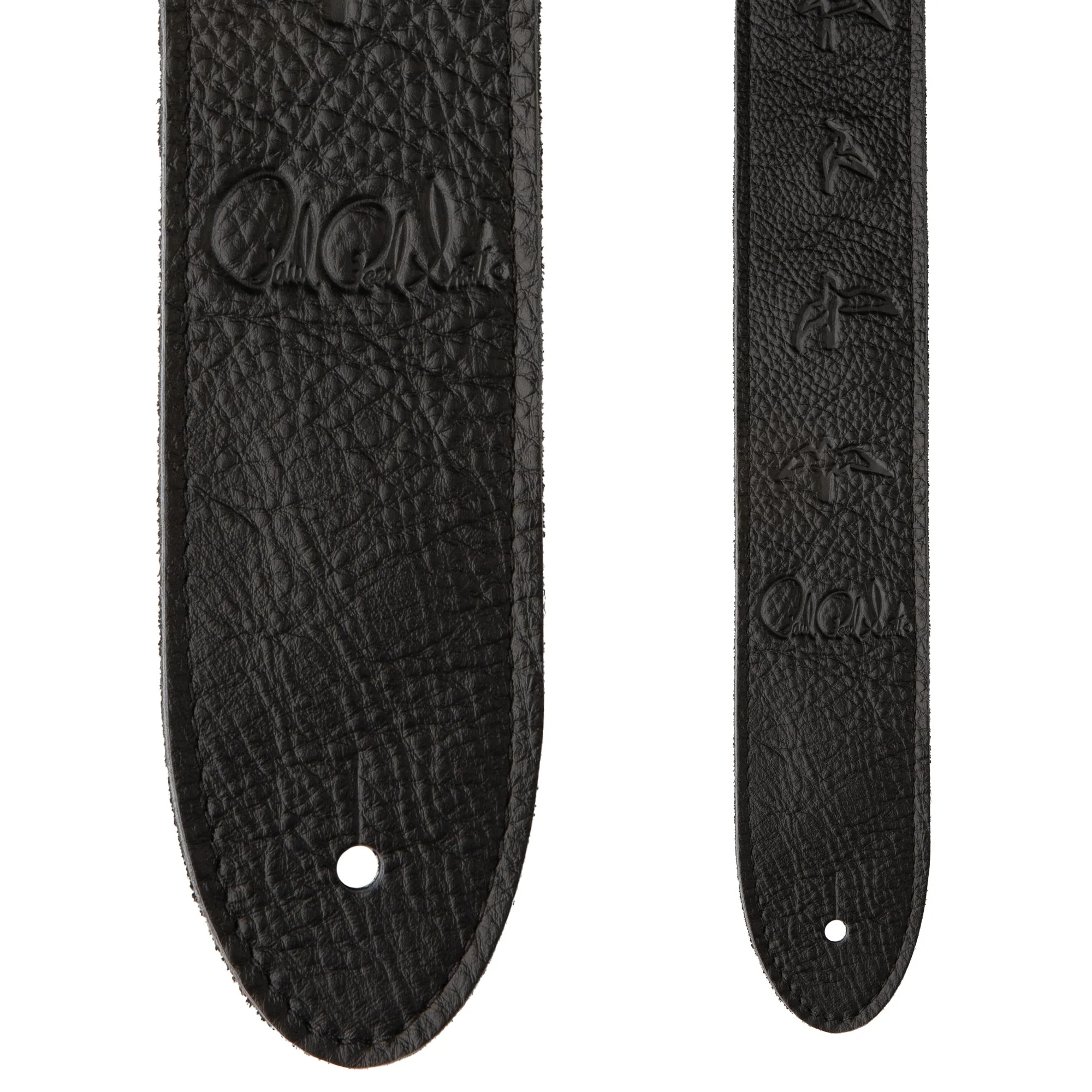 2” PRS Leather Strap, Embossed Birds, Black - Image 2