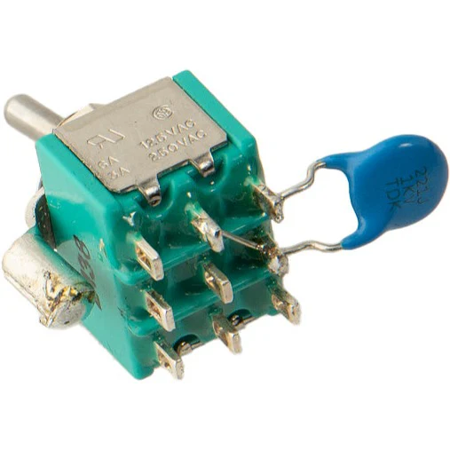 3PDT Mini Toggle Switch with 330 pF Capacitor - Image 2