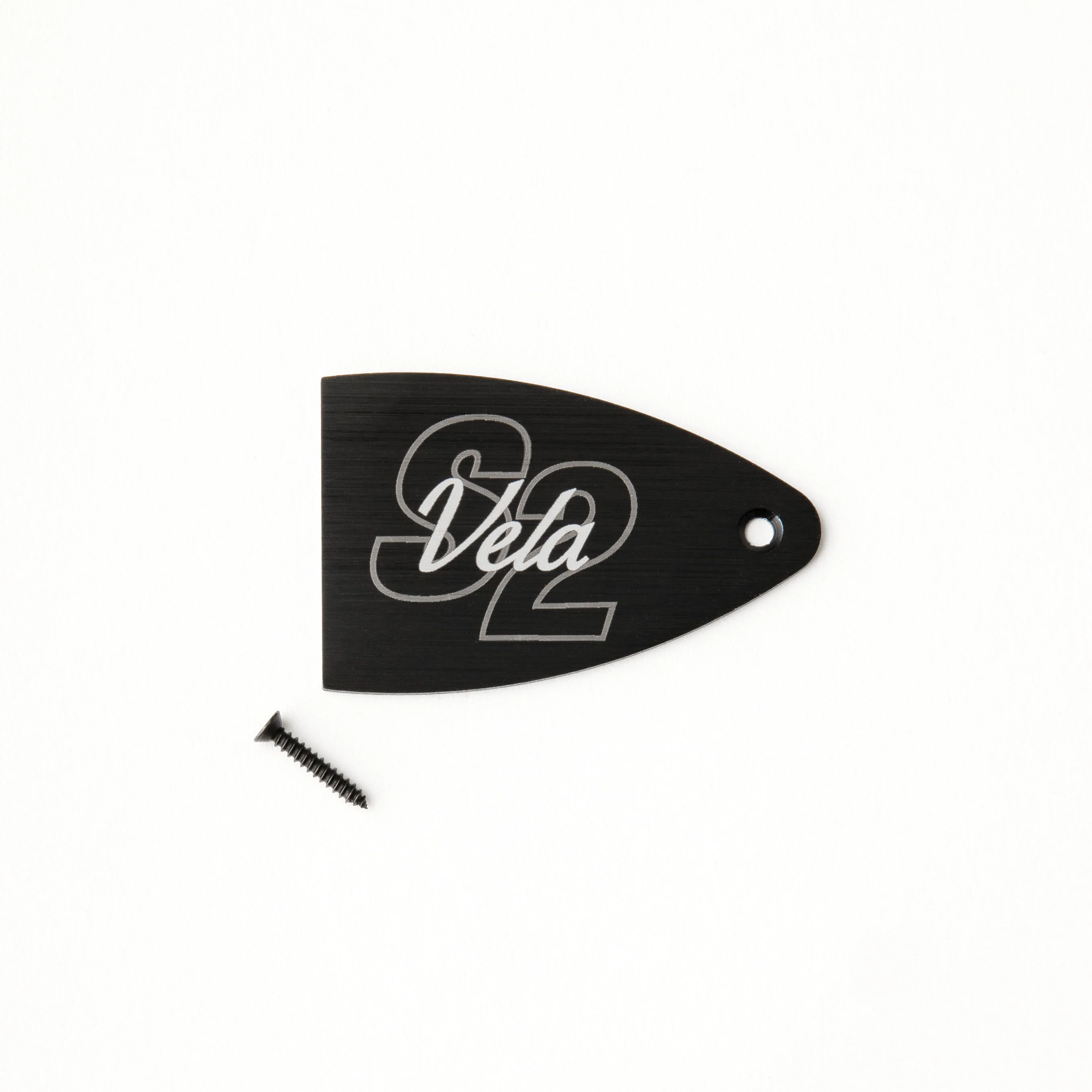 PRS Truss Rod Cover, Black Anodized Aluminum, Etched Model Name - Image 2