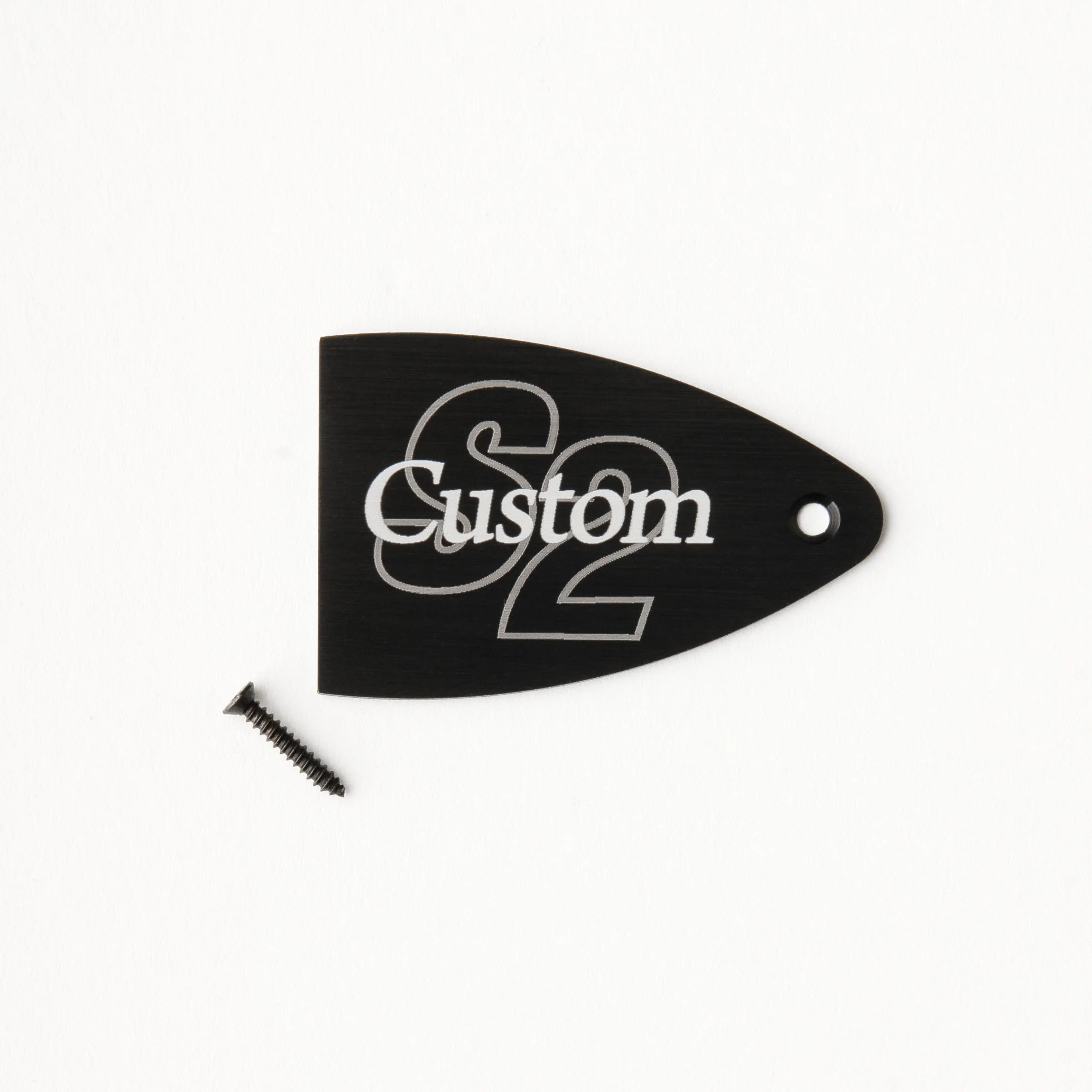 PRS Truss Rod Cover, Black Anodized Aluminum, Etched Model Name - Image 3